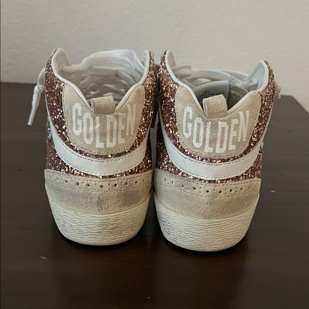 Golden Goose Midstar Women's Sneakers - Rose Gold Glitter and White - Picture 12 of 14